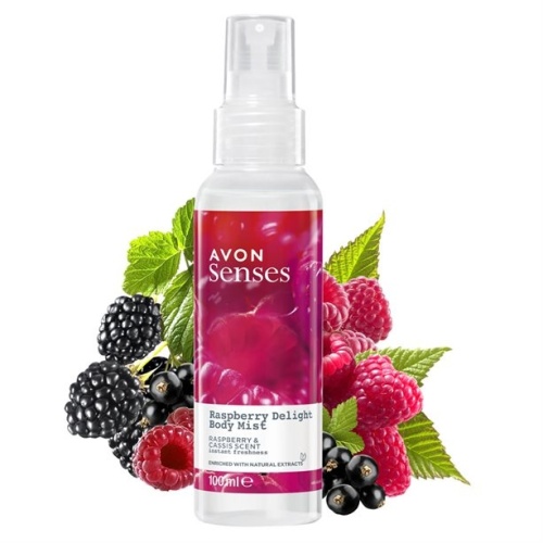 Senses Mgiełka do ciała Raspberry Delight Avon mgielka_malina2